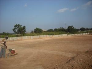 first tennis court being built.